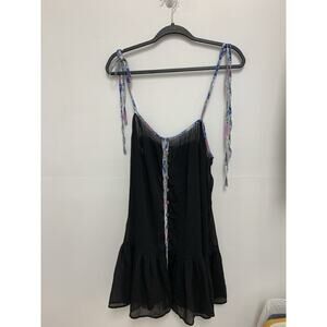 Free People Intimately Bali Sweet Nothing Slip Mini Dress Black Medium